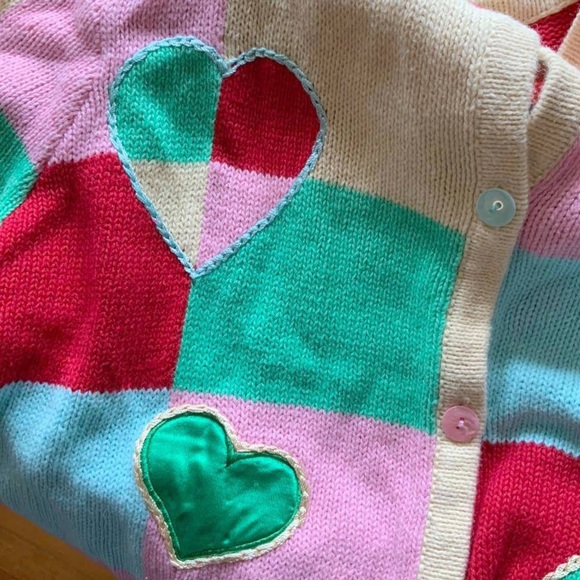 Vintage Breckinridge Pastel Heart Sweater - Picture 3 of 3